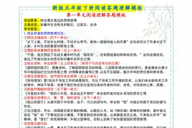 新版五年级下册语文：1-8单元阅读理解答题模板，提技巧高分不难图片