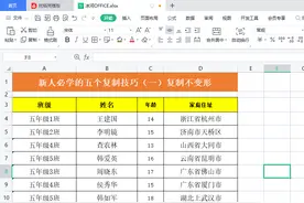 新人必学的五个wps表格复制技巧（一）复制表格不变形图片