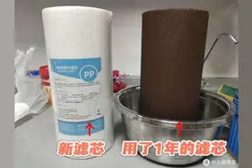使用1年的净水器滤芯有多脏！百元解决全屋净水，一学就会图片
