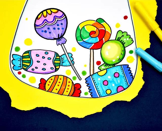 儿童画教程｜幼儿趣味艺术课程《把你最爱的糖果装满罐子吧》
