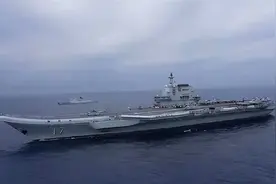中国航母出海，台少将评论：解放军“双航母”成军目标是美军图片