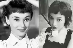 吴昕不愧是“东北赫本”，穿风衣配“狗啃刘海”，确实有那味儿了图片