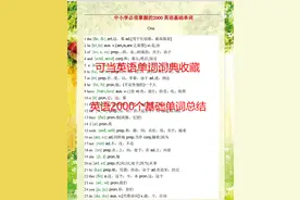 中小学必须学会的2000个英语单词总结可当英语词典5图片