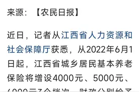 6月江西省增设养老保险缴费档次，按6000元缴费能领多少养老金？图片