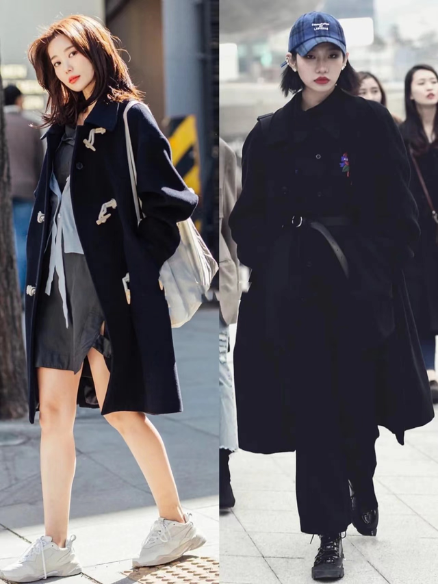 韩国女生穿大衣为什么这么好看?整理18套街拍示范,照穿洋气高级