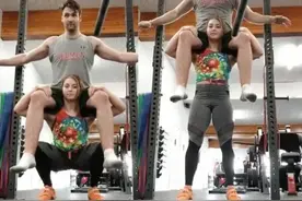 扛起180cm、236斤男友展示超强深蹲！这样的女朋友，你想要吗？图片