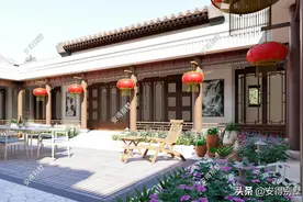 占地24x18m的中式四合院，惬意舒适的居家庭院别墅，太赞了图片