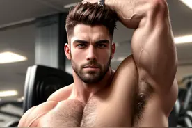 健身房系列二，AI肌肉男图片