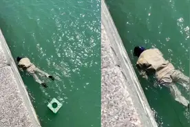 钓友发现水里漂着1个人，报警后才发现是场乌龙：师傅在水下电焊图片