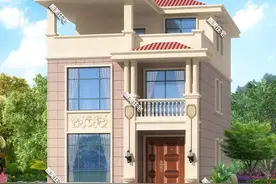 老家宅基地宽不到9米，做成两间更合适，美观大气且不会太紧凑图片