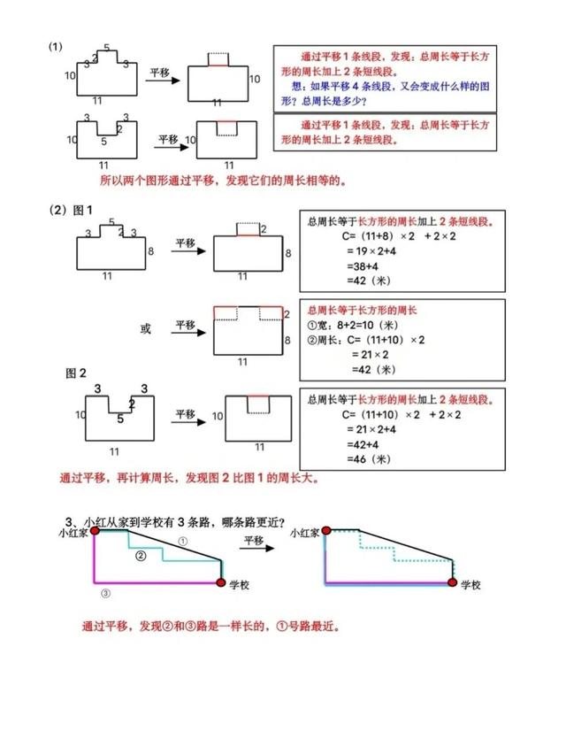 熬夜整理！三年级上册周长（长方形和正方形）计算方法总结