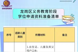 @家长们，龙岗区2023年和2024年义务教育阶段学位申请资料准备指引来啦！图片