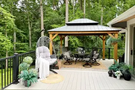 大阳台怎么利用？适合全家休闲的凉亭搭建来了图片