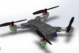 Quadcopter drone四旋翼无人机简易模型3D图纸 Solidworks设计图片