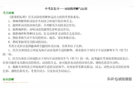初中语文，中考总复习词语的理解与运用考点透视，供大家借鉴参考图片