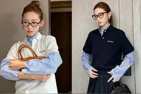 今春火了一种miu式叠穿：“POLO衫+衬衫”，时髦贵气，回头率超高图片
