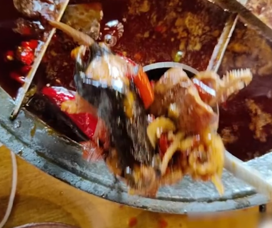 男子火锅店捞出整只去皮老鼠