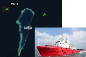中国主动出手，大型拖船现仁爱礁，坐沉破船被拖走，只是时间问题图片