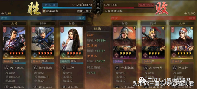 三国志战略版吕布16御开荒队，连穿18队，评分269.7