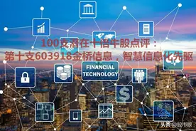 100支潜在十倍牛股点评：第十支603918金桥信息，智慧信息化先驱图片