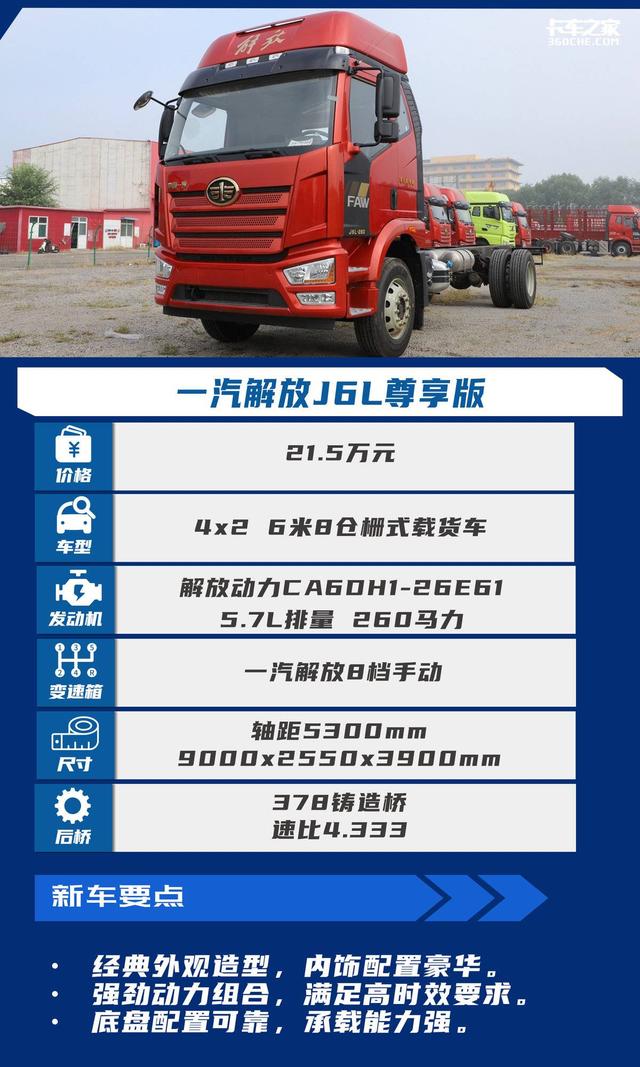 6缸260马力高顶双卧，一汽解放J6L尊享版堪称绿通运输利器