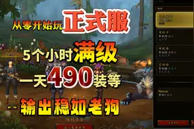 从零开始玩正式服，5个小时满级，一天完成490装等,输出稳如老狗图片