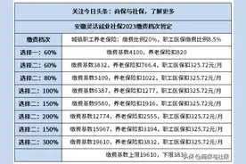 安徽省灵活就业社保2023缴费价格表，算一算最低档次退休待遇图片