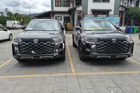新车 | 或改为旋钮式换挡，前脸造型更“夸张”！新款长安CS95谍照图片