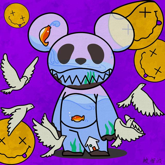 很酷很有个性的卡通动物:卡通创意潮流时尚卡通酷帅熊猫