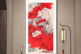 一进门玄关挂什么字画？高雅大气的手绘吉祥花鸟画图片