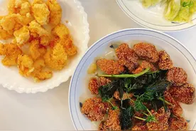今日晚餐两个大人一个孩子，重点要跟大家分享咸酥脆鸡，喜欢收藏图片