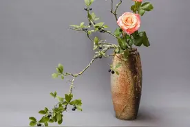 分享图片，一组中式插花，灵动美丽，富有禅意。图片