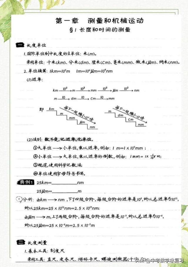 八年级上册物理重点笔记整理（八年级物理上册知识点总结笔记直接打印请收藏）
