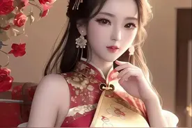 二次元Ai图片‖穿改良旗袍裙的绝色女子图片