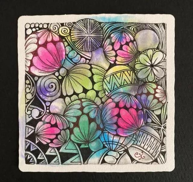 20张创意彩色线描作品,2022年全新素材资料(美术有哪些线条图片大全)