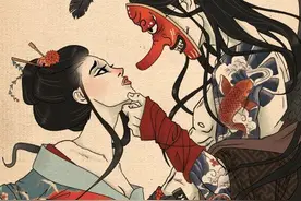 「百鬼夜行手帐」红脸长鼻子，日本三大妖怪之一的大天狗图片