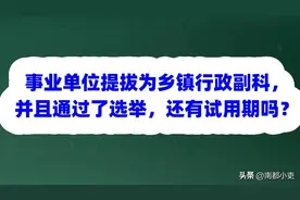 事业单位提拔为乡镇行政副科，并且通过了选举，还有试用期吗？图片