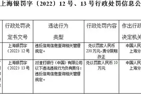 违反信用信息查询规定，渣打银行(中国)被罚230万图片