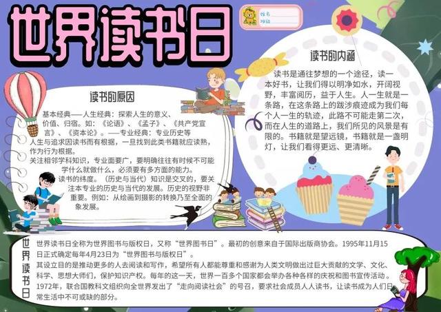 读书小报内容资料有哪些（手抄报读书类文字版）