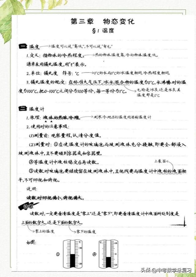 八年级物理：上册知识点总结笔记（直接打印）请收藏