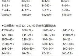 四年级数学上册（口算、竖式计算、脱式计算、列式计算、应用题）图片
