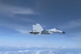 歼11实弹驱逐美军机，不足以教训美国？解放军以后可考虑用歼16D图片