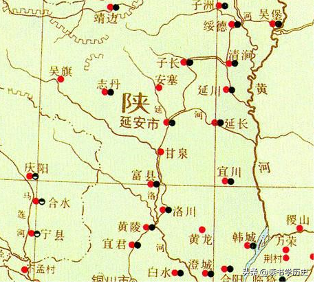 通过地图,了解陕西省延安市从古到今的历史变迁