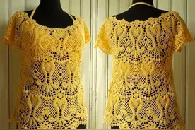 超美的宝瓶花样的钩针连衣裙，最近非常火的花样，有图解哟图片