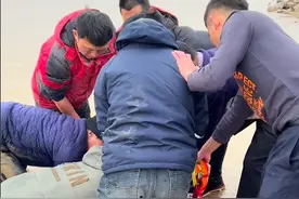女子陷入黄河淤泥两个小时，随时会失温，双腿冻得没了知觉才成功救起女子图片
