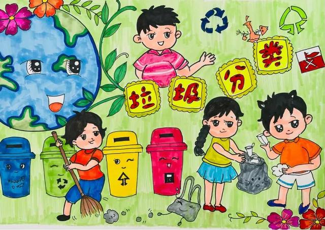 2022最新垃圾分类手抄报+环保儿童画，60副经典收藏版
