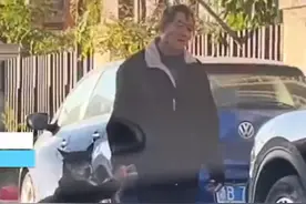 老远看见老人在带狗遛弯，凑近看清后却有些语塞了：真硬核遛狗图片