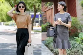 三伏天流行一种“桑蚕丝裙”！知性又高贵，50岁女人穿气质满满图片