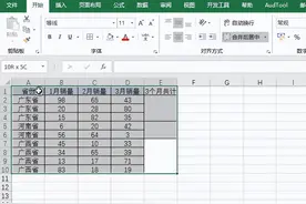 Excel对不等的合并单元格进行多列数据求和操作图片