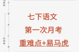 七年级下学期语文月考重点卷,全是平时考试​易错、常考题型图片